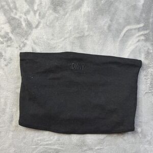 DKNY‎ Sport Tube Top Womens Small Black Stretch Strapless Bandeau Logo Athletic